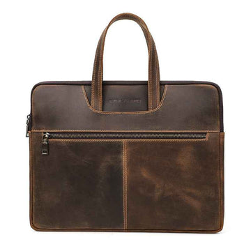Leather Laptop Briefcase 15.4 inch with 5 Pockets for Macbook Pro Air - TTpen