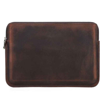 Leather Slim Laptop Sleeve Case 13.3 inch with 2 Zip Pocket - TTpen