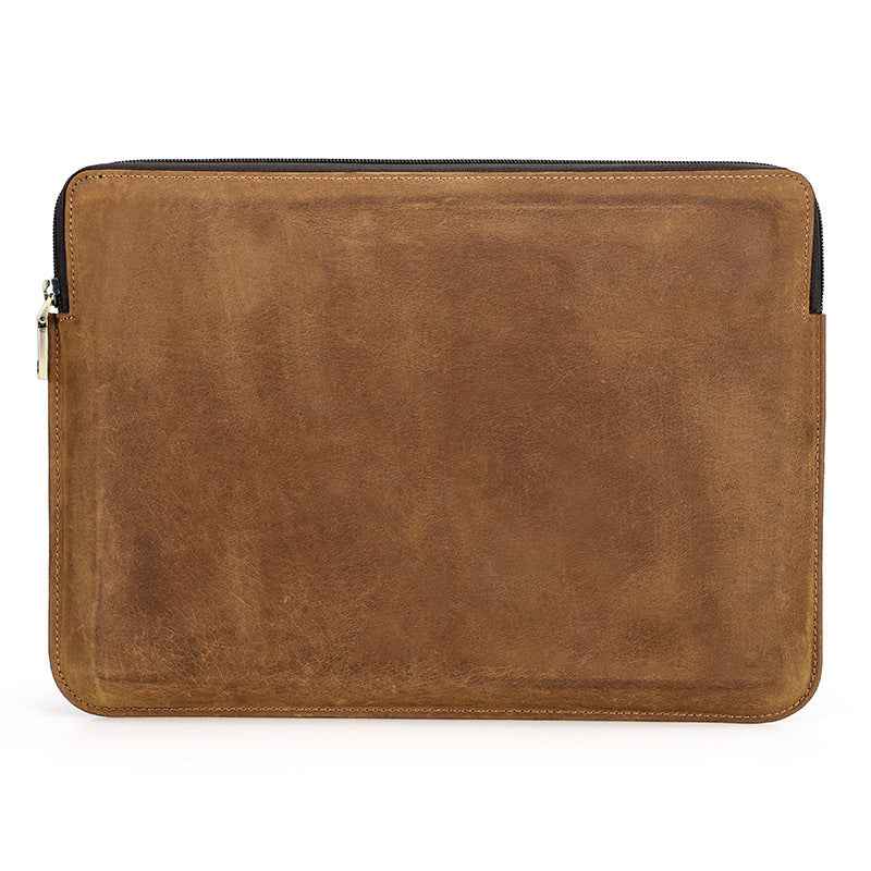 Leather Slim Laptop Sleeve Case 13.3 inch with 2 Zip Pocket - TTpen