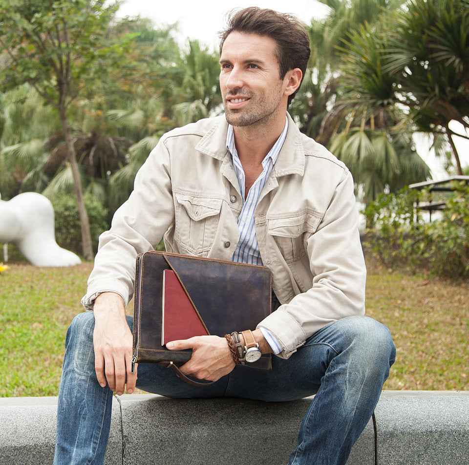 Leather Laptop Zipper Folio Case 13.3 inch for Macbook Pro Air - TTpen