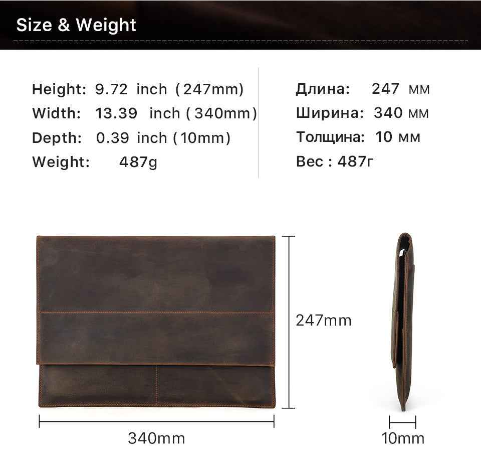 Leather Slim Laptop Sleeve Case 13.3 inch with Airtag Holder - TTpen