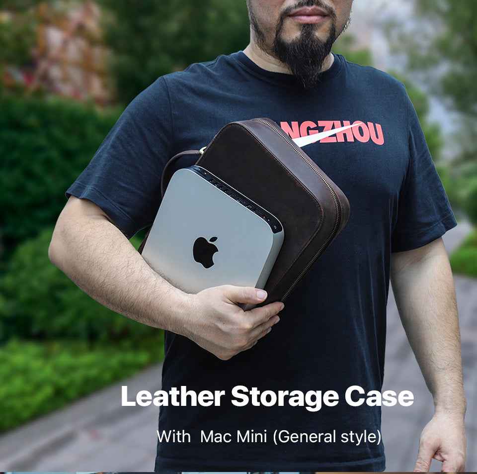 Leather Electronic Tech Accessories Storage Case for Apple Mac Mini - TTpen
