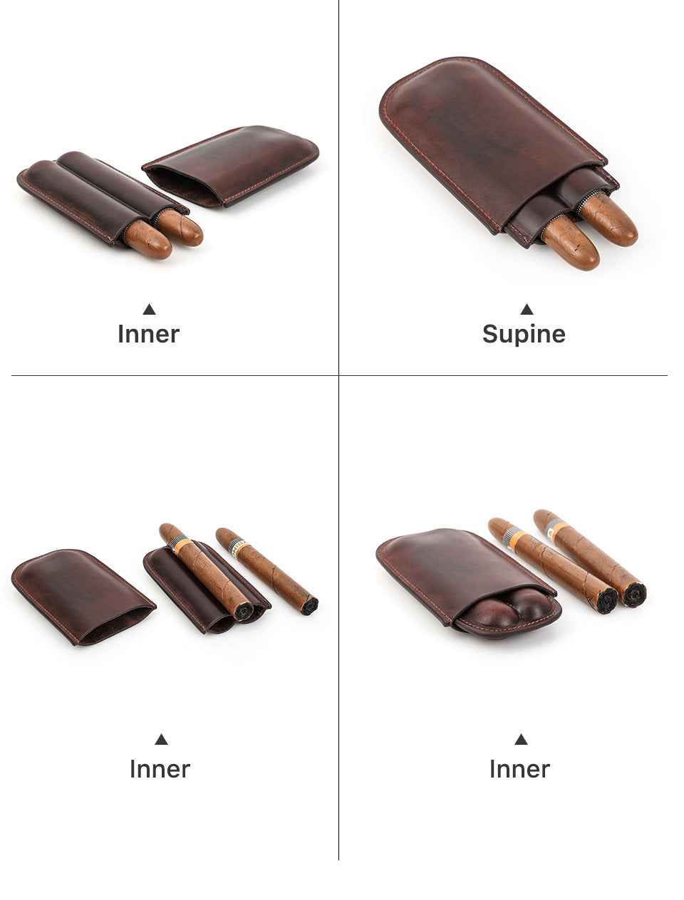 Leather Cigar Case Travel Humidor for 2 Cigars - TTpen