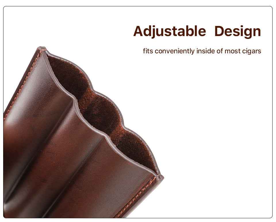 Leather Cigar Case Travel Humidor for 3 Cigars - TTpen