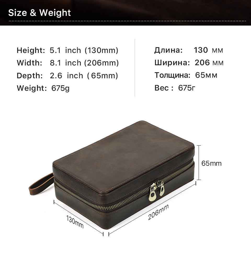 Leather Cigar Case Travel Humidor for 4 Cigars Storage Box - TTpen