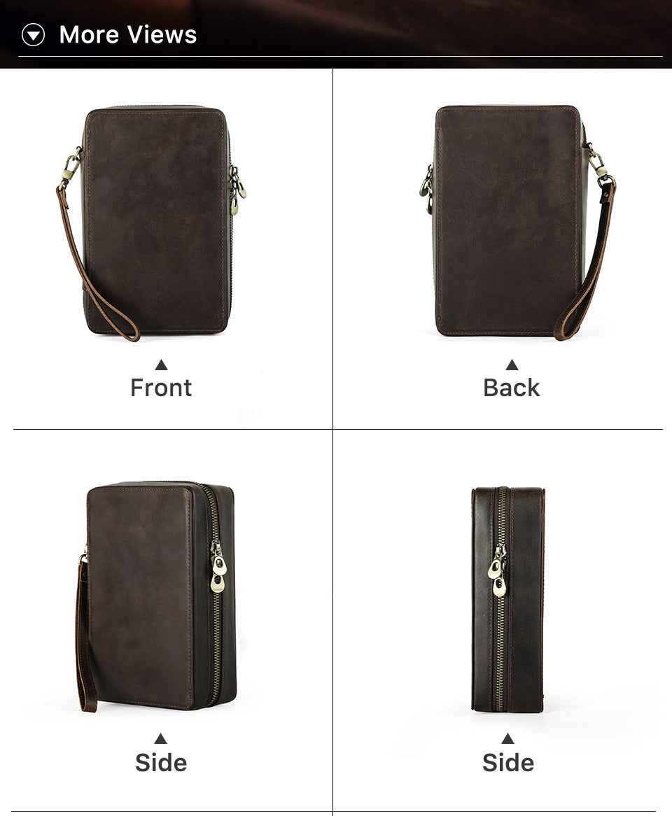 Leather Cigar Case Travel Humidor for 4 Cigars Storage Box - TTpen