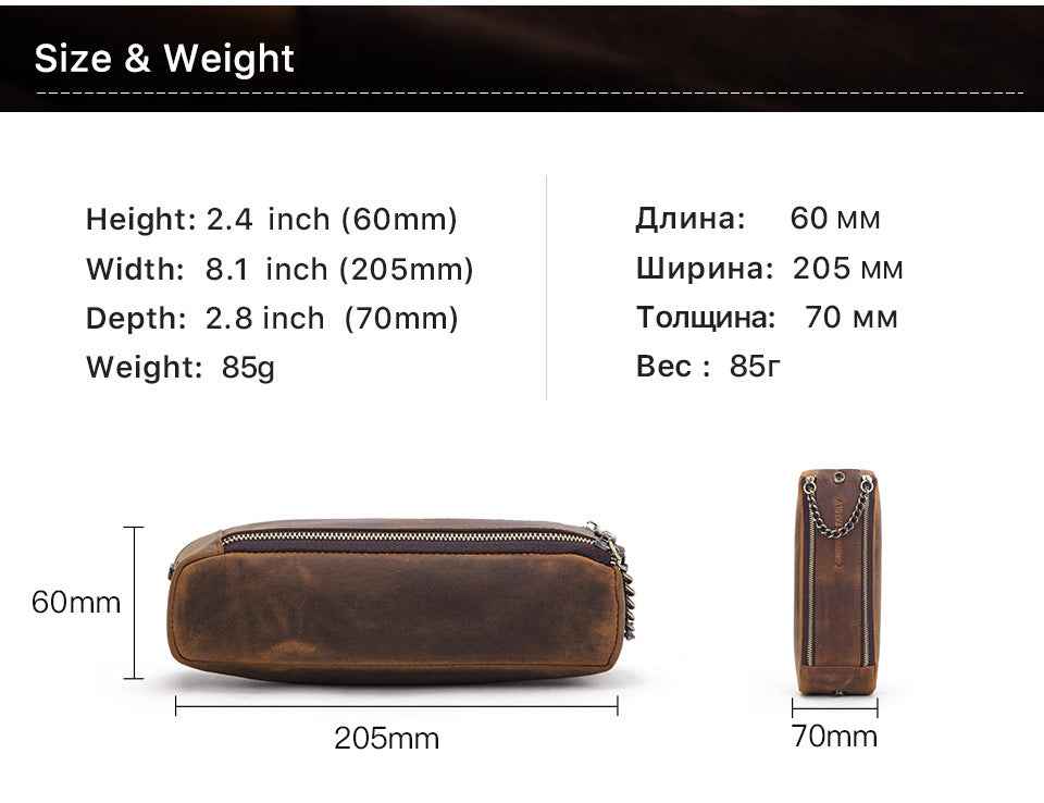 Leather Zipper Pencil Case Pen Pouch - TTpen