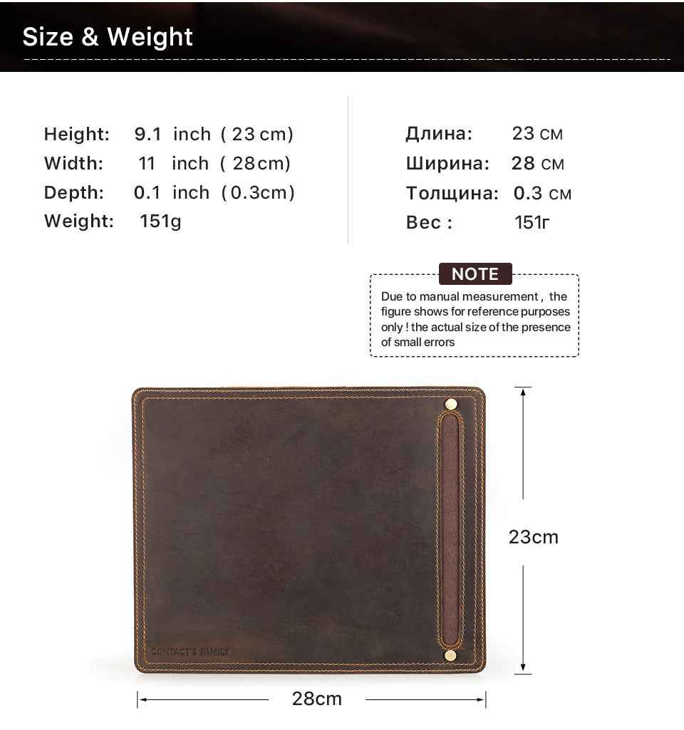 Leather Mouse Pad for Home or Office Desktop 28x23cm - TTpen
