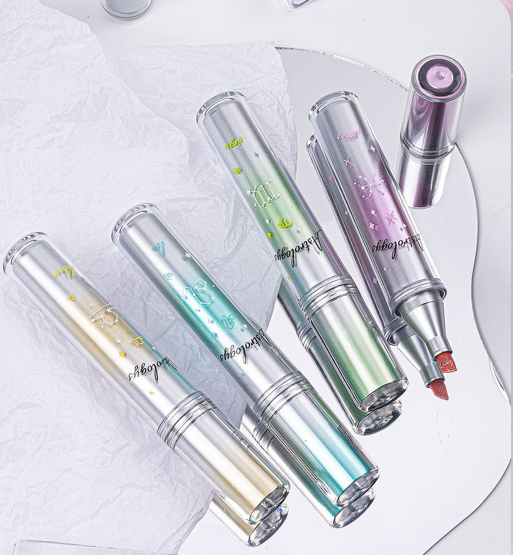 COLNK Zodiac Glitter Highlighters – 12-Color Set with 4mm Chisel Tip