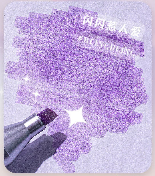 COLNK Zodiac Glitter Highlighters – 12-Color Set with 4mm Chisel Tip