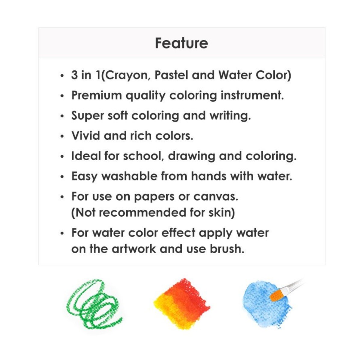 AMOS Silky Crayon Colorix 3in1 Crayon,Pastel,Watercolor Color Pen 24 Colors