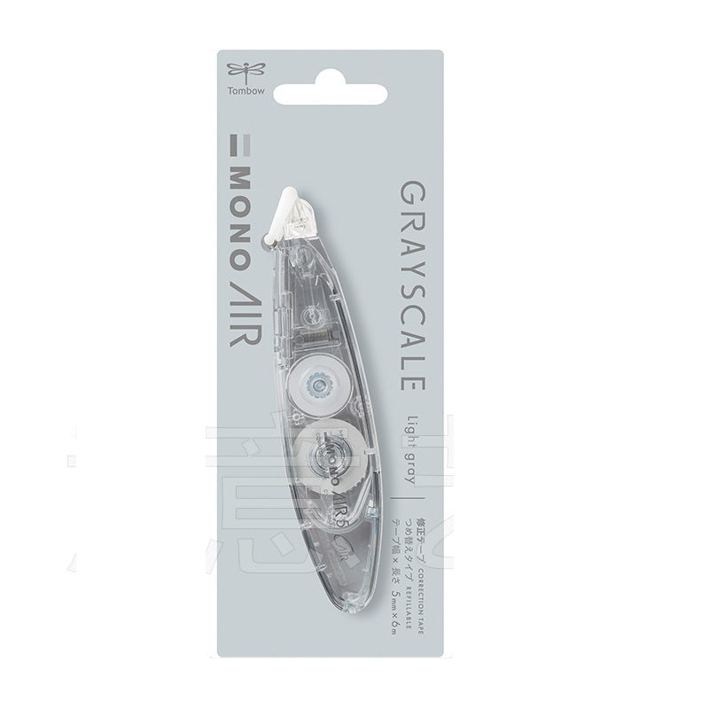 Tombow Mono Air Correction Tape Pen Style Graysale 5mm,2 Pack Light Grey