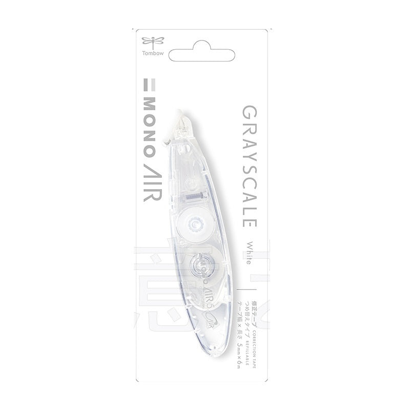 Tombow Mono Air Correction Tape Pen Style Graysale 5mm,2 Pack Clear