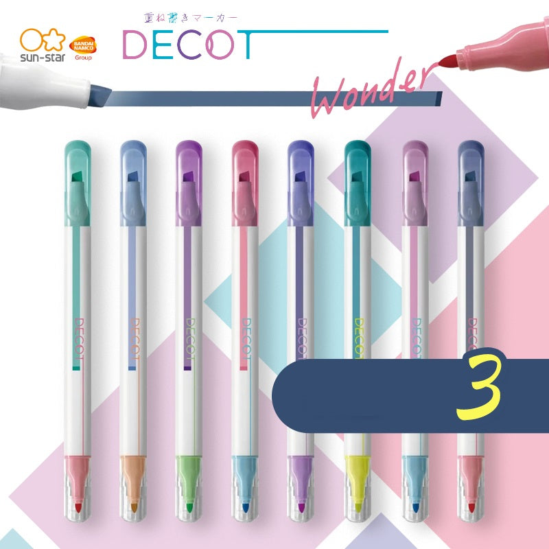 Sun-Star DECOT 3 Overlapping Highlighter Markers