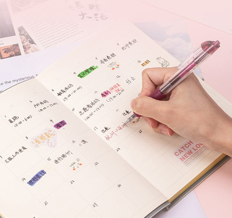 DELI 12-Color Click Gel Pens Set for Journaling Note-Taking & Art