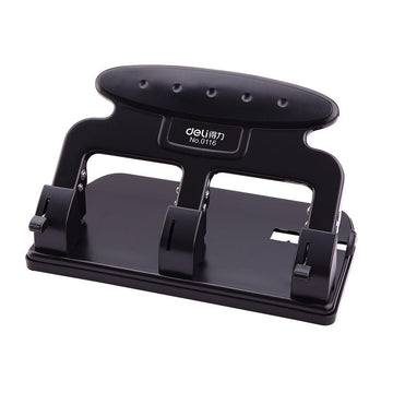 DELI Office 0116 Heavy-Duty 3-Hole Punch with Ruler