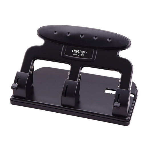 DELI Office 0116 Heavy-Duty 3-Hole Punch with Ruler
