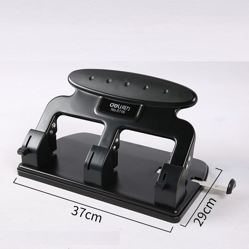DELI Office 0116 Heavy-Duty 3-Hole Punch with Ruler