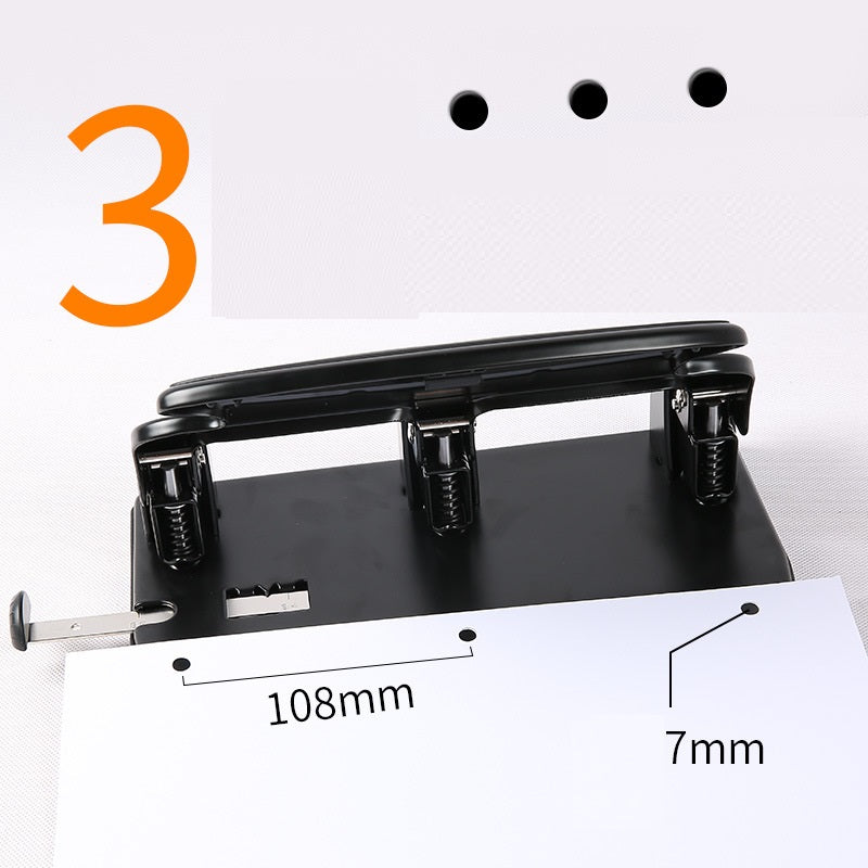 DELI Office 0116 Heavy-Duty 3-Hole Punch with Ruler