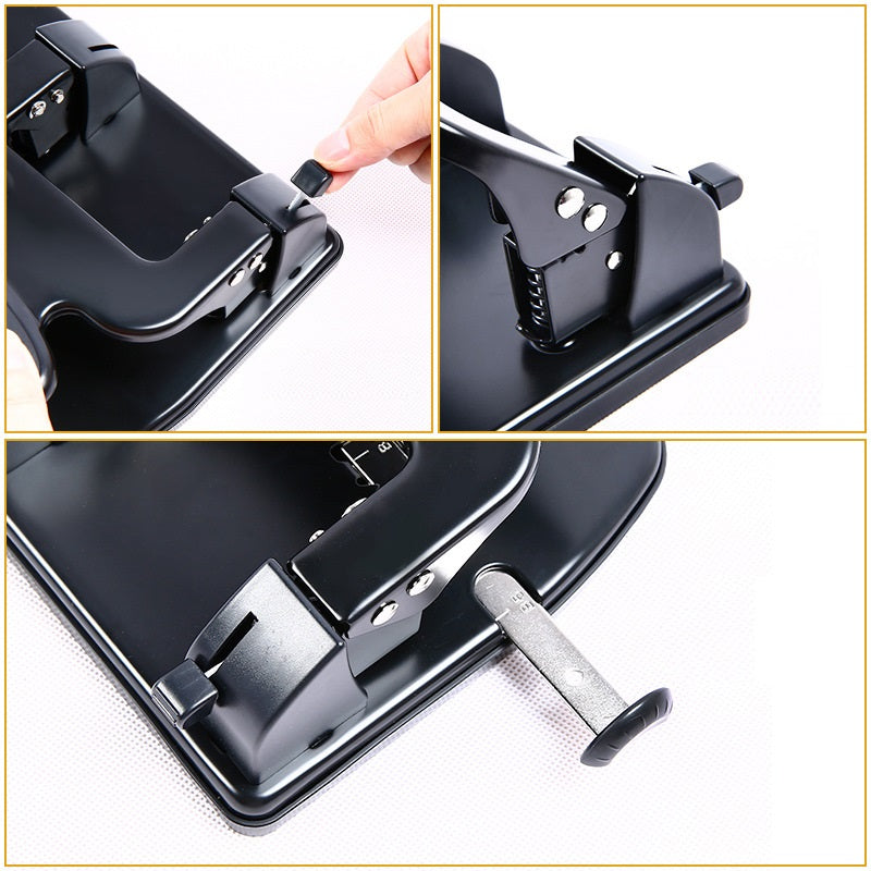 DELI Office 0116 Heavy-Duty 3-Hole Punch with Ruler