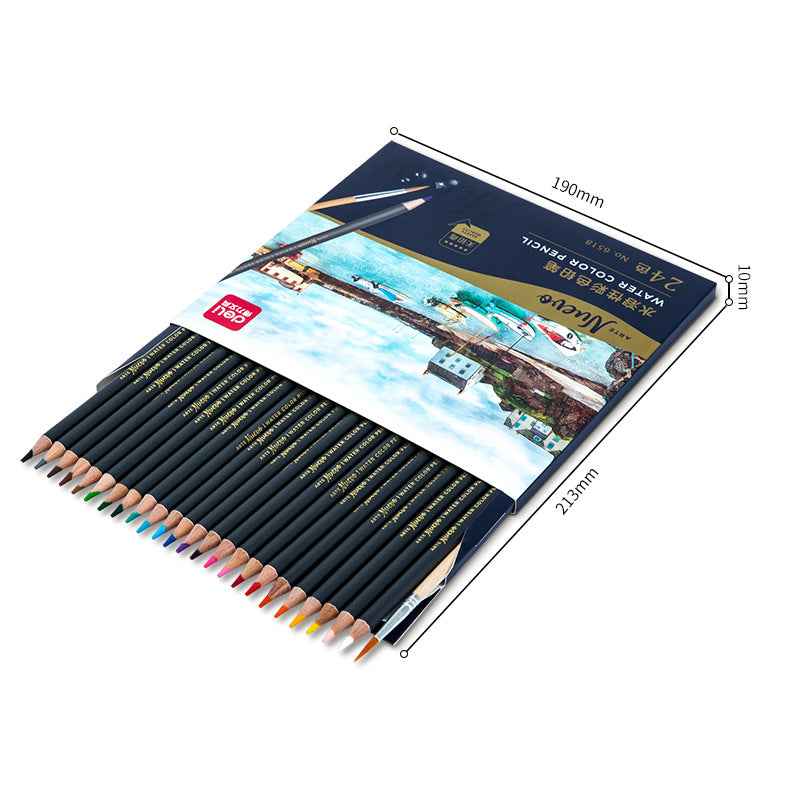 DELI Watercolor Pencils,Box of 24/36/48 Colors with Paint Brush - TTpen