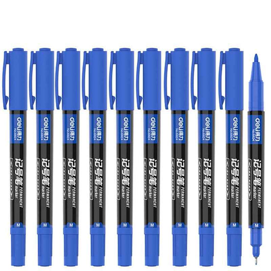 DELI Dual Tip Permanent Art Marker Pen,Fine & Ultra Fine Tip,12 Pack - TTpen