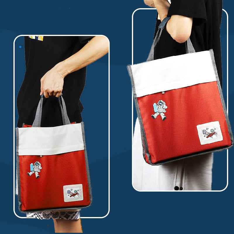 DELI Astronaut Foldable Oxford Fabric Book Tote Bag with Zipper - TTpen