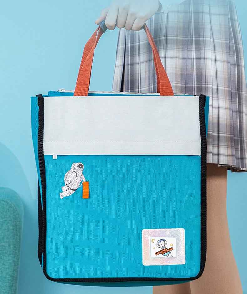 DELI Astronaut Foldable Oxford Fabric Book Tote Bag with Zipper - TTpen