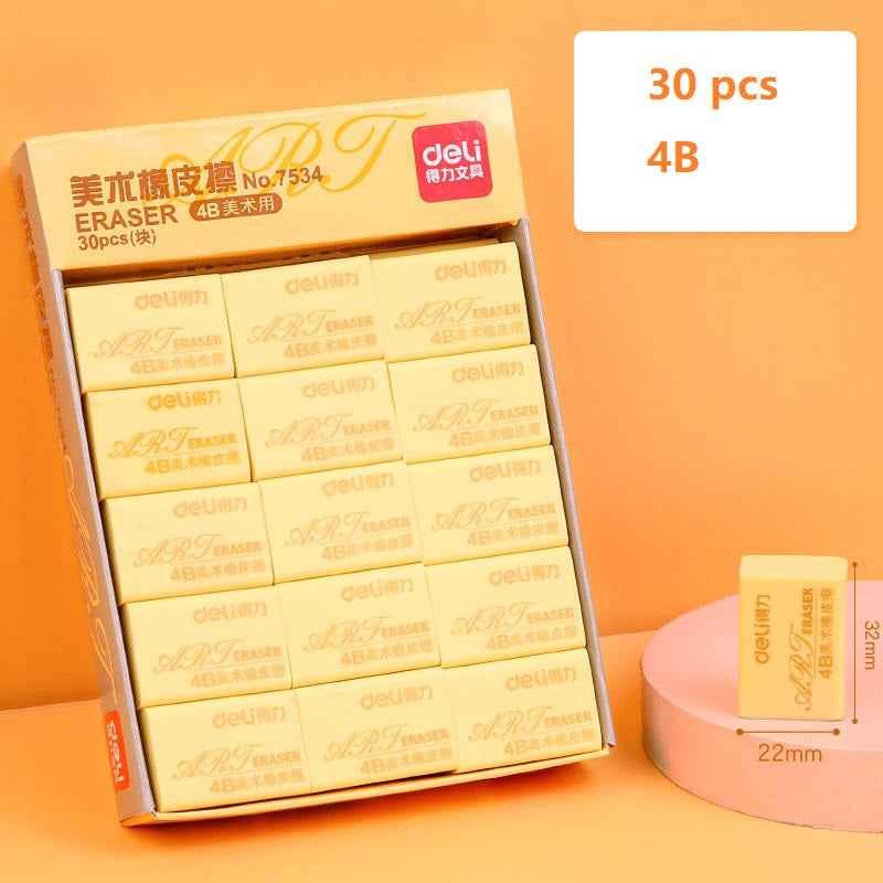 DELI 7534 Art Erasers 4B Pack of 30 - Small Size for School Office - TTpen