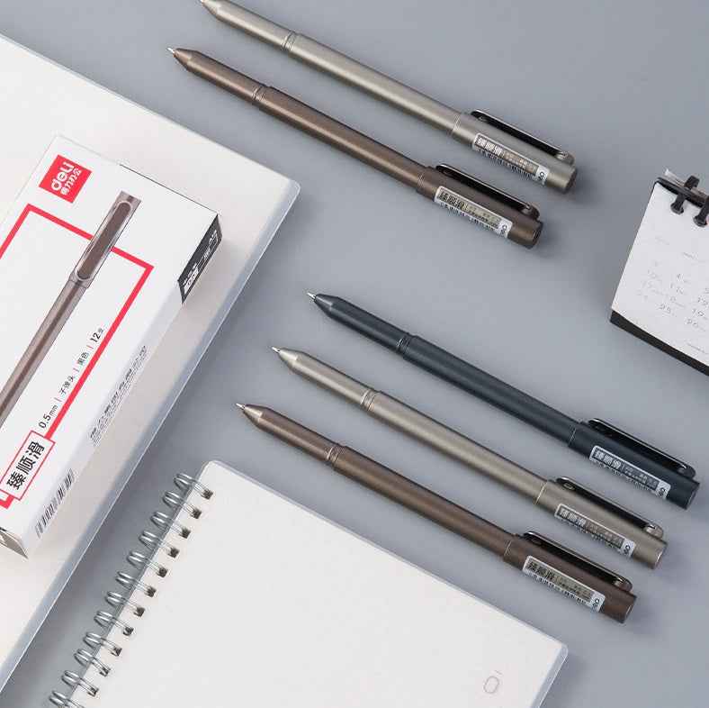 DELI A13 Gel Pens Quick Dry Black Ink 0.5mm 12 Pack