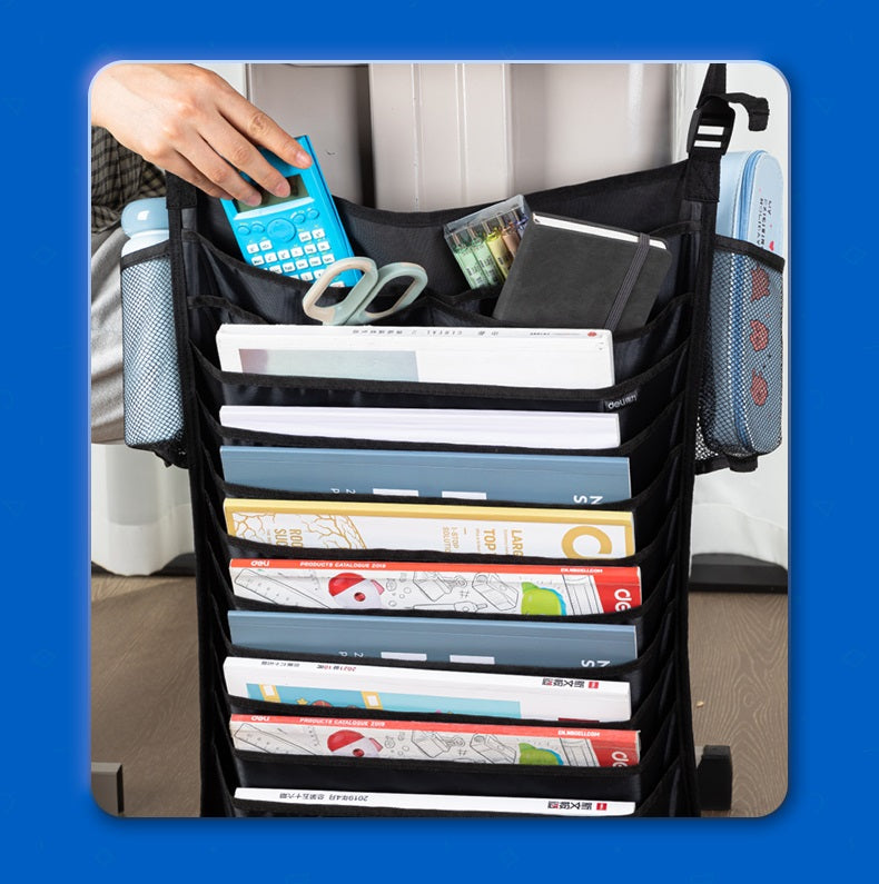 DELI Desk Side Hanging Storage Bag with Water Bottle Holder 11 Layers