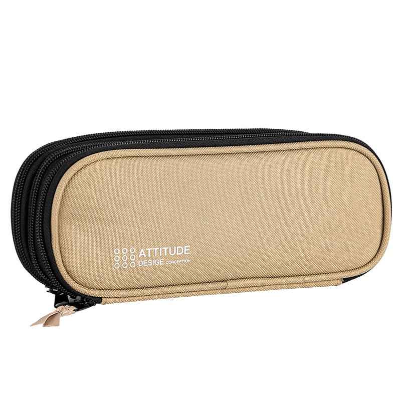 DELI Large Capacity Pencil Case Pouch Pen Storage Bag 3 Compartments - TTpen