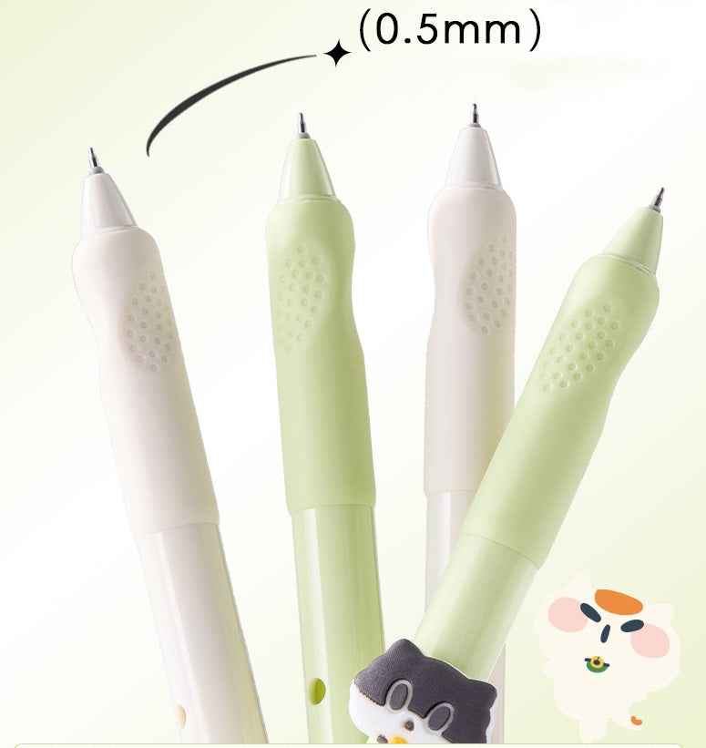 DELI Cute Cat Gel Pens,Fine Point 0.5mm Black Ink for Kids Students