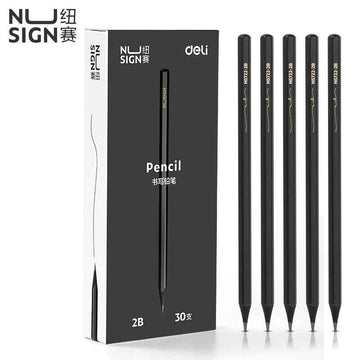 DELI 2B HB Black Wood Cased Graphite School Pencils 30 Pack - TTpen