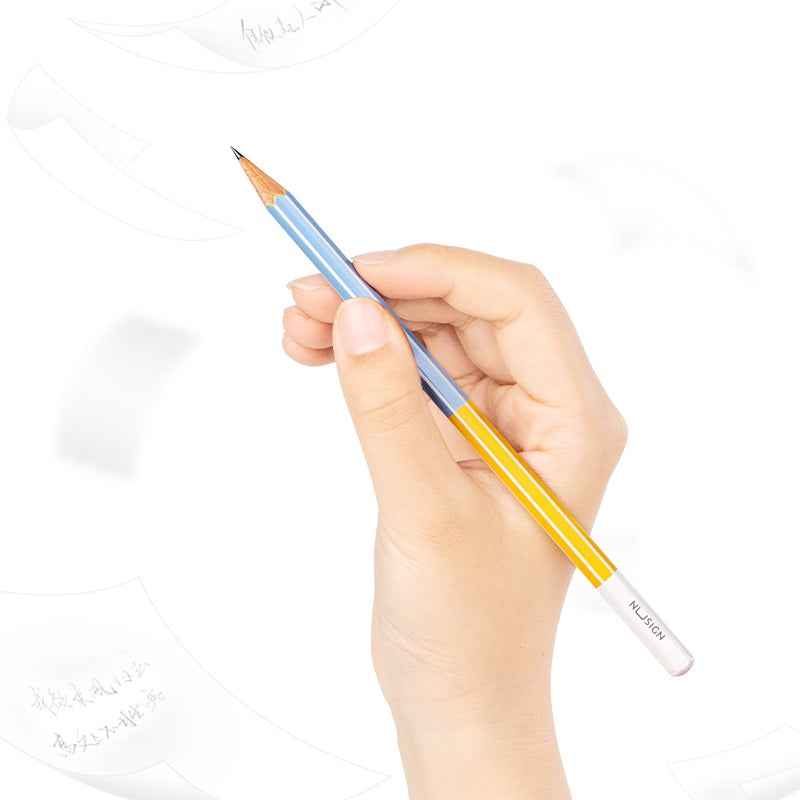 DELI 2B HB Striped Wooden Pencils for School Office,10 Pack - TTpen