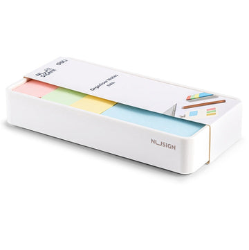 DELI Nusign NS138 Sticky Notes - 4-Color Set with Storage Tray