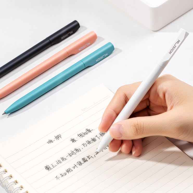 DELI Nusign NS552 Rotating Ballpoint Pen – 0.5mm Black Ink 4 Pack