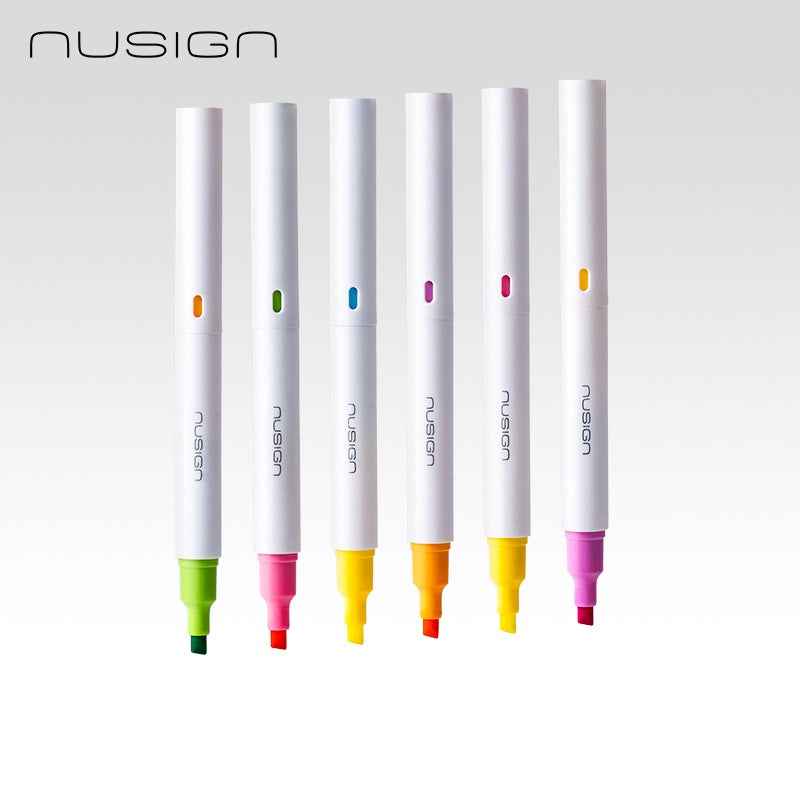 DELI Nusign NS720 Dual Tip Highlighters, Pastel Colors, 6 Pack