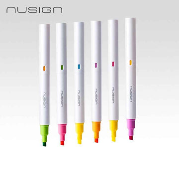 DELI Nusign NS720 Dual Tip Highlighters, Pastel Colors, 6 Pack
