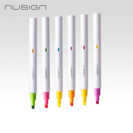 DELI Nusign NS720 Dual Tip Highlighters, Pastel Colors, 6 Pack
