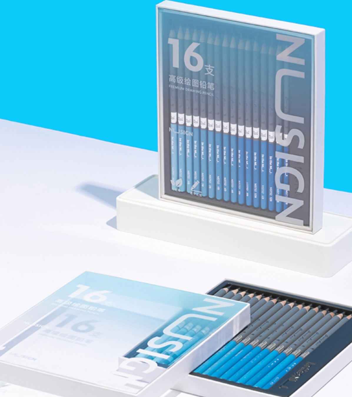 DELI Nusign NS732 Professional Drawing Sketching Pencil Set 16 Pieces