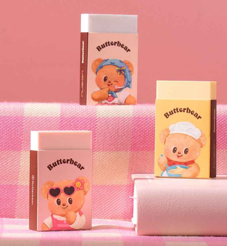 DELI Nusign NS757 Butterbear Collaboration Pencil & Eraser Set