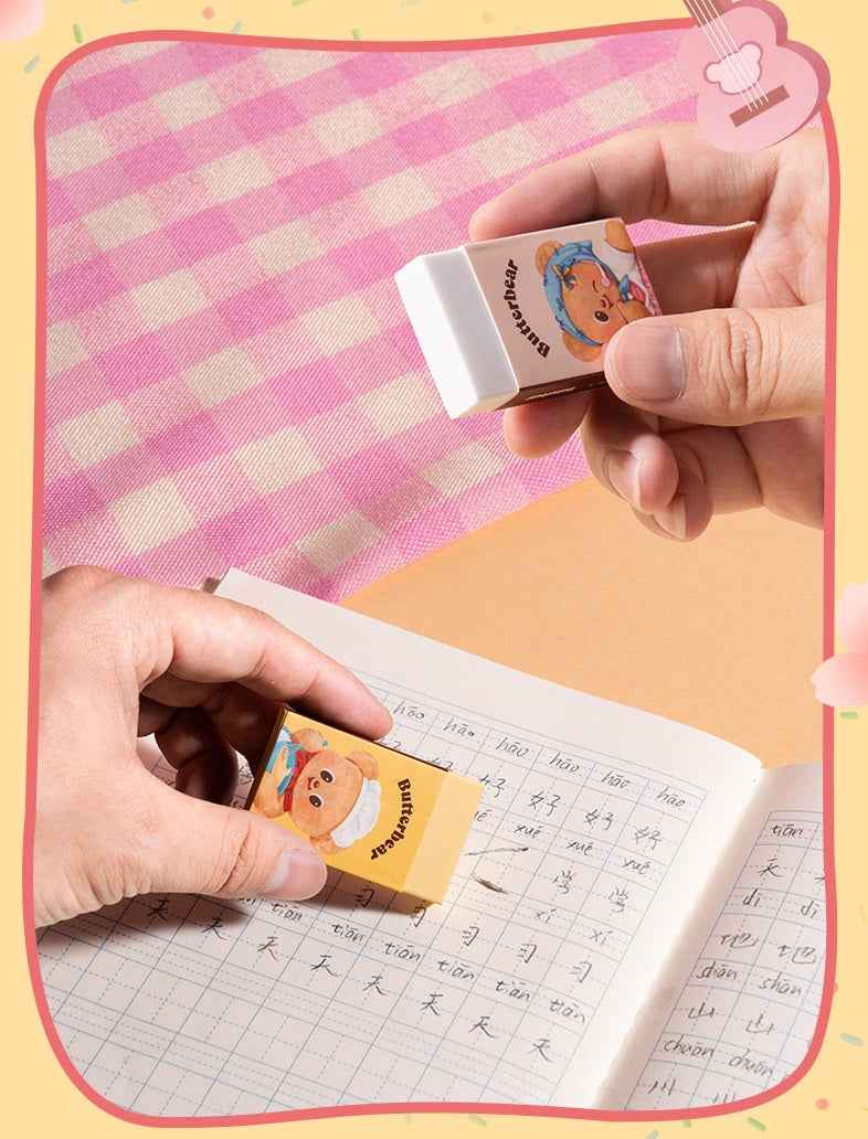 DELI Nusign NS757 Butterbear Collaboration Pencil & Eraser Set