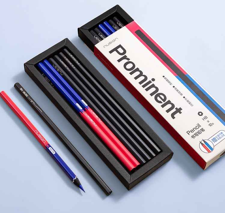 DELI Nusign NS791 Black Wood HB Pencils,20pcs Black + 4pcs Red Blue