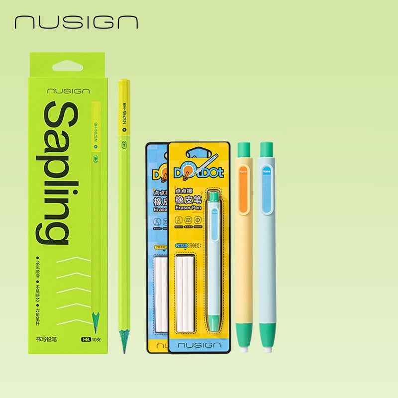 DELI Nusign HB 10Pcs Pencils and 2Pcs Eraser Pens Set