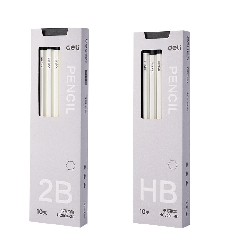 DELI White Barrel Pencils - School Student Pack (20-Piece HB/2B)