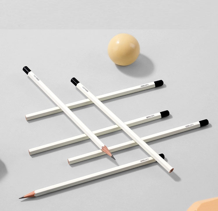 DELI White Barrel Pencils - School Student Pack (20-Piece HB/2B)