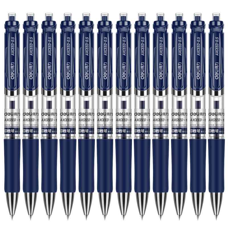 DELI S01 Retractable Quick Dry Gel Pens Fine Point 0.5mm Bulk 12 Count - TTpen