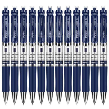 DELI S01 Retractable Quick Dry Gel Pens Fine Point 0.5mm Bulk 12 Count - TTpen