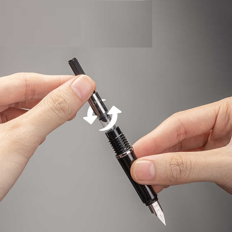 DELI S160EF Fountain Pen - 0.35mm EF Nib with Rotary Ink Converter - TTpen